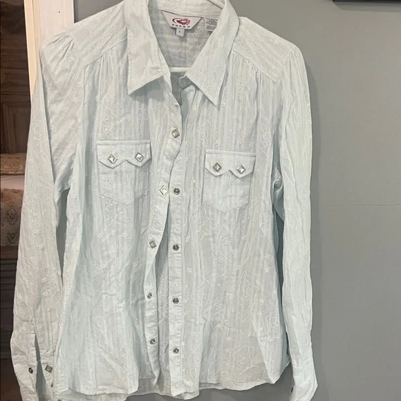 Roper White Button Down Shirt for Women - Picture 1 of 3